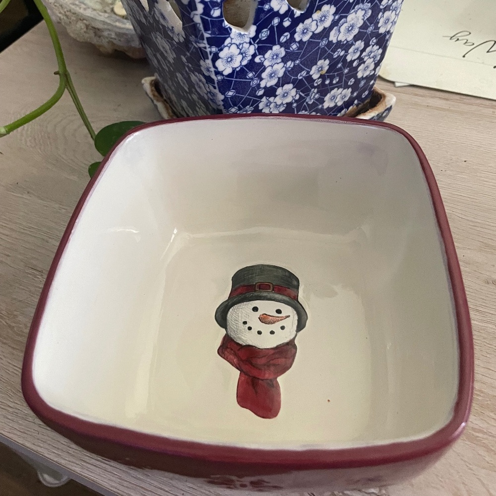 St. Nicholas Square Bonbon Square Candy dish- Frosty motif Name your price sale!